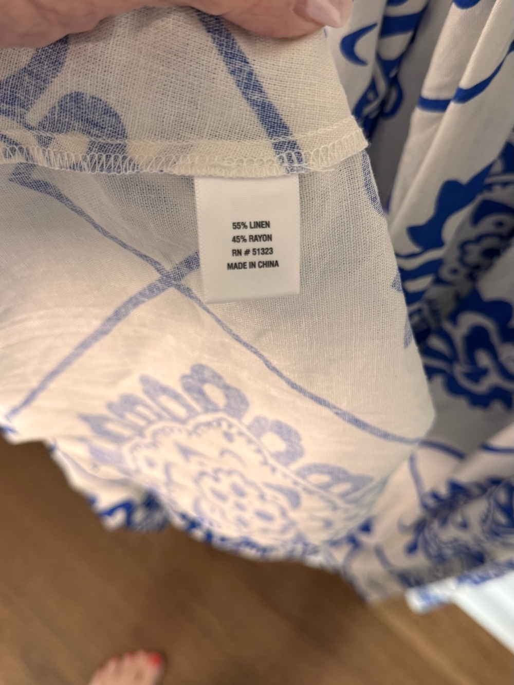 NWT 1.State Blue White Medallion Linen Blend Print Halter Maxi Dress Size XL - Picture 9 of 10